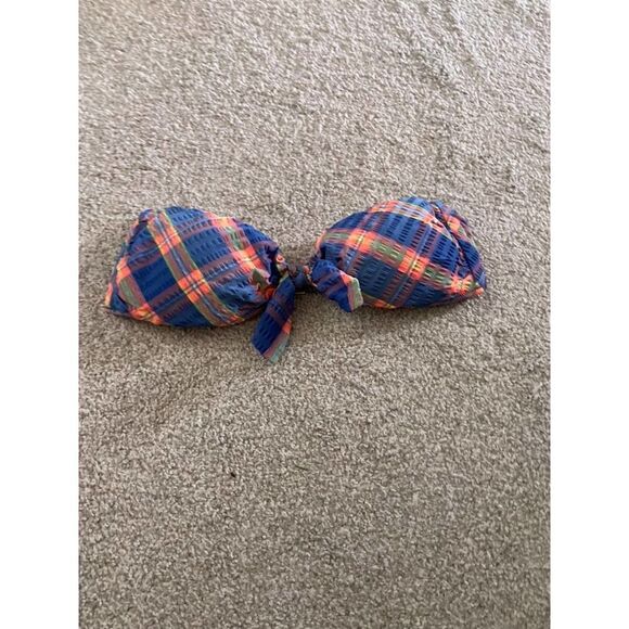 Victoria's Secret strapless bikini top plaid‎ size large - Picture 1 of 3